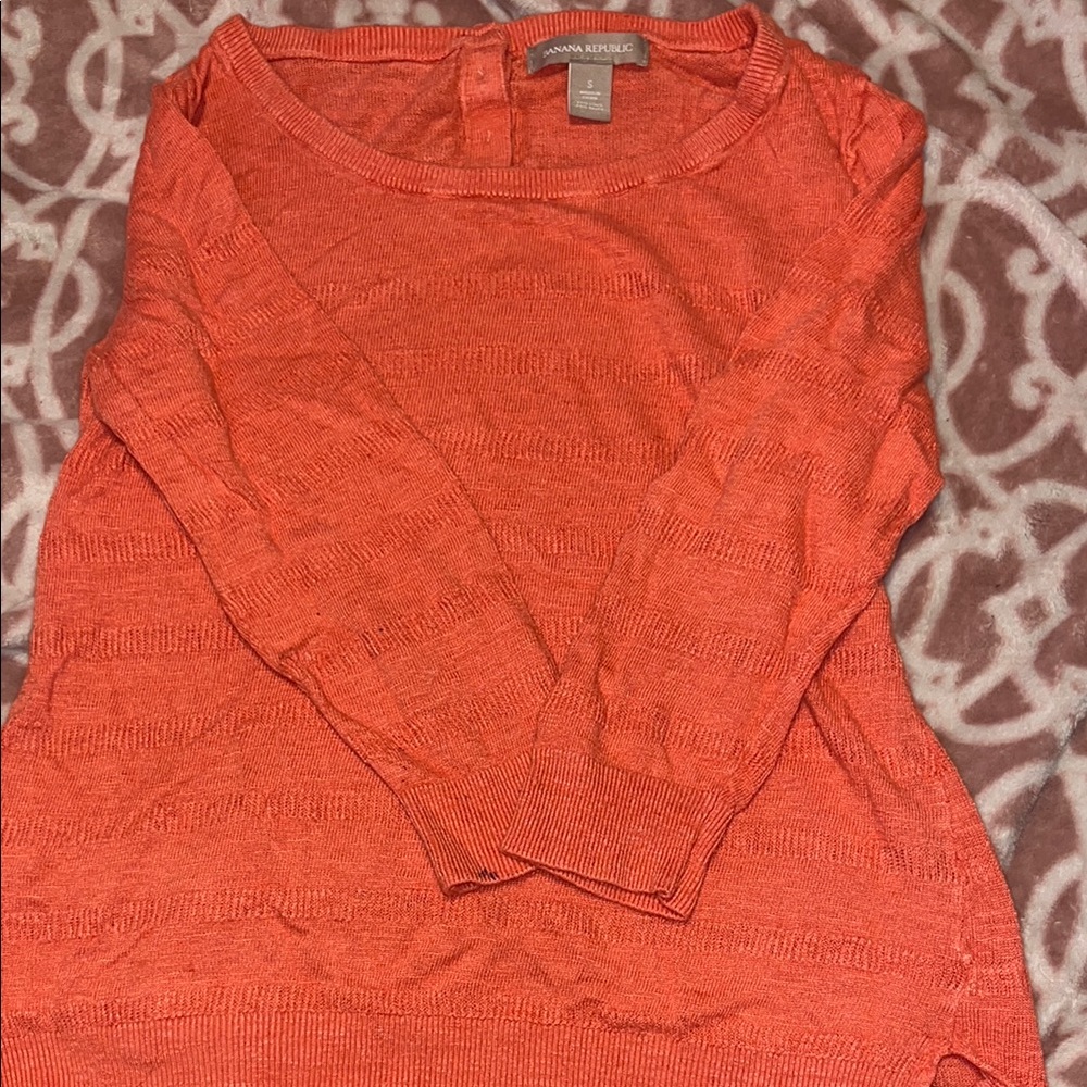 Banana Republic Vibrant Orange Knit Top